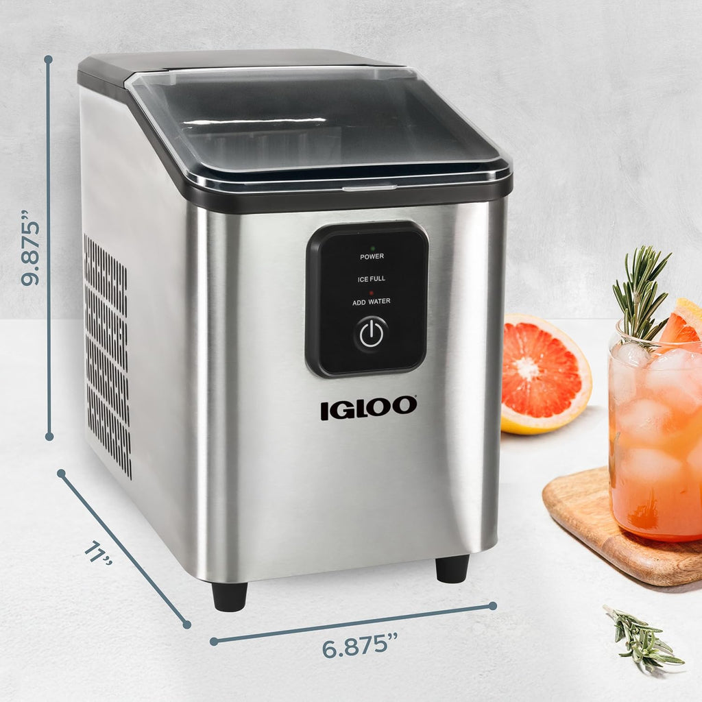Igloo Ice Maker Countertop, Portable Ice Maker with Handle, 26lbs, Black