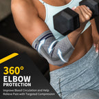 CAMBIVO Elbow Support for Men&Women 2 Pack, Upgraded Tennis Elbow Support Arm Sleeves with Gel Pad and Dual Stabilizers, Elbow Brace for Tennis, Weightlifting