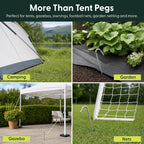 KEPLIN Steel Alloy Tent Pegs, Galvanised Ground Pegs, Rust Free & Durable Tent Support Metal Heavy Duty, Ideal Support for Camping, Beach, Garden Netting, Football Goal & Gazebo (40 Pack)