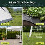 KEPLIN Steel Alloy Tent Pegs, Galvanised Ground Pegs, Rust Free & Durable Tent Support Metal Heavy Duty, Ideal Support for Camping, Beach, Garden Netting, Football Goal & Gazebo (40 Pack)