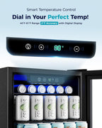 EUHOMY 24 Can Mini Fridge, 18L Beverage Refrigerator with Quiet Compressor