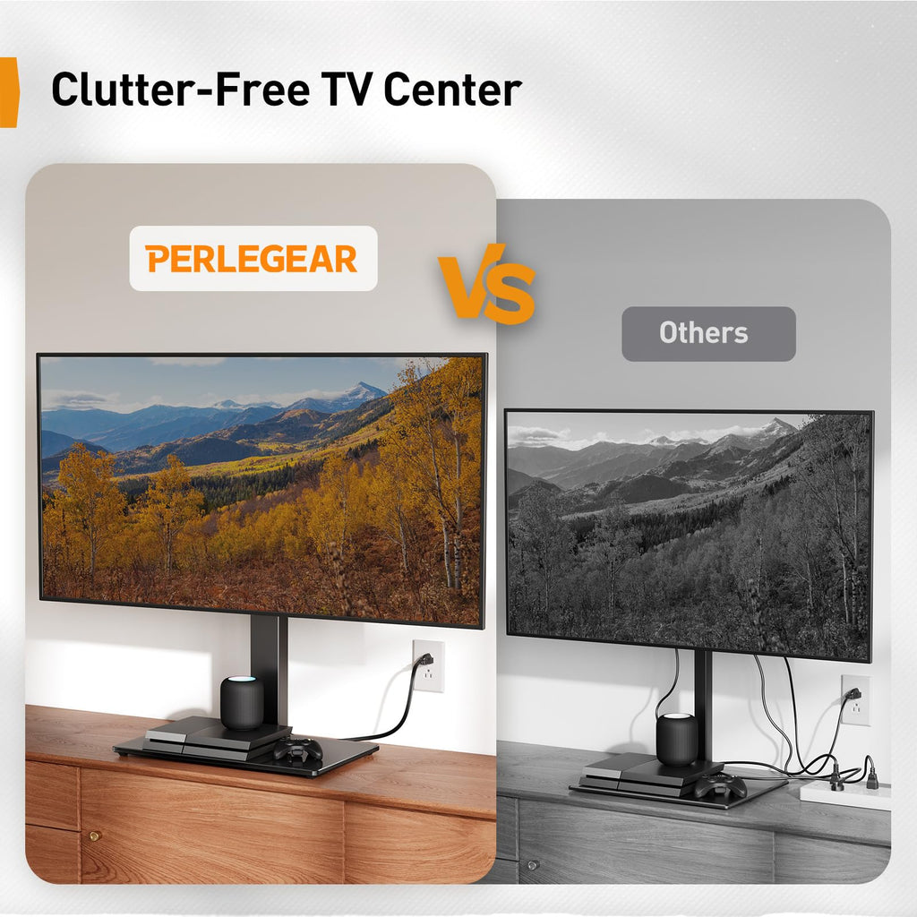 Perlegear Universal Swivel TV Stand Base for 32–70 inch TVs to 99lbs