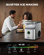 Silonn Ice Maker Countertop, 9 Cubes Ready in 6 Mins, 26lbs in 24Hrs, Self-Cleaning Ice Machine with Ice Scoop and Basket, 2 Sizes of Bullet Ice for Home Kitchen Office Bar Party