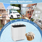 Giantex Portable Washing Machine, 20lbs Capacity, 12lbs Washer and 8lbs Spinner, Compact for Apartment RV, Gray & White, GX20313-PE