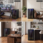 Antarctic Star 12 Bottle 48 Can Beverage Refrigerator Cooler - Mini Fridge Glass Door for Beer Soda Drinks or Wine,Freestanding Beverage Fridge for Home and Bar with Adjustable Shelving, 1.3 Cu. Ft.