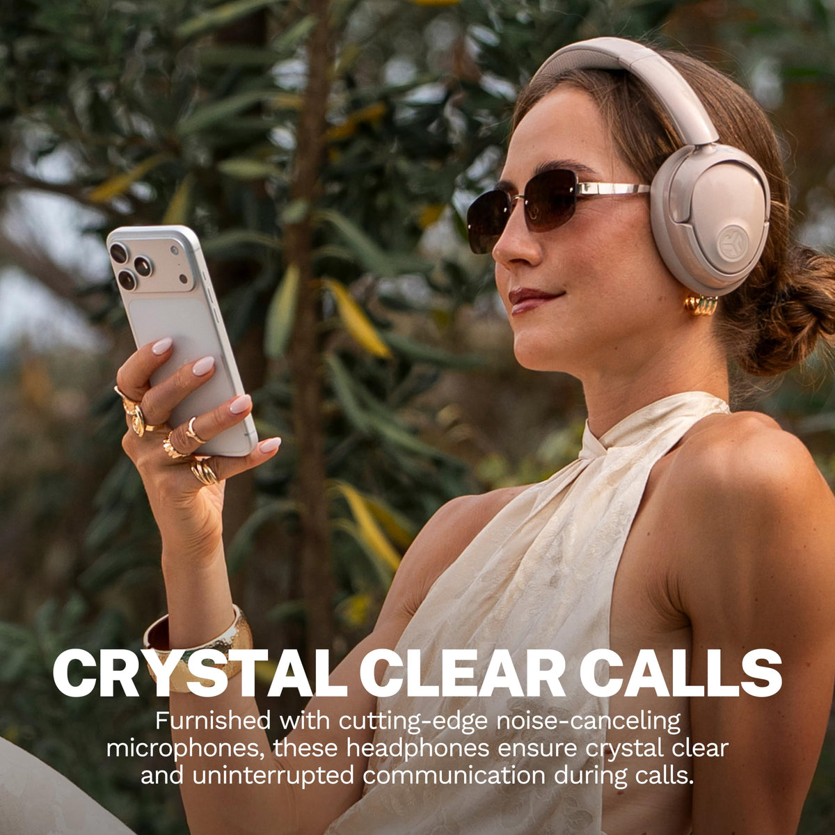 JLab JBuds Lux ANC Wireless Over-Ear Headphones, Mauve
