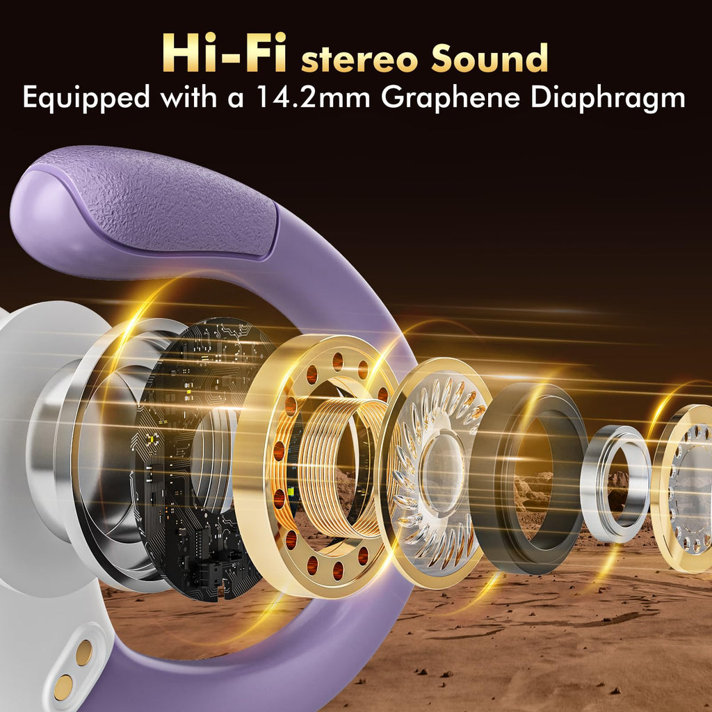 HAOYUYAN Wireless Earbuds, Sports Bluetooth Headphones, 80Hrs Playtime Ear Buds with LED Power Display, Noise Canceling Headset, IPX7 Waterproof Earphones for Workout/Running (Camel)