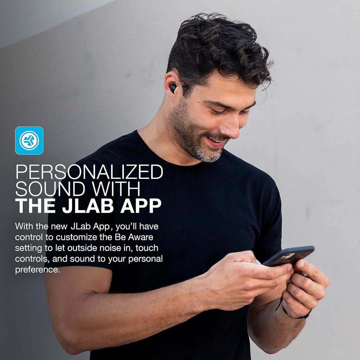 JLab JBuds Mini True Wireless Earbuds, Bluetooth Multipoint, Charcoal Black
