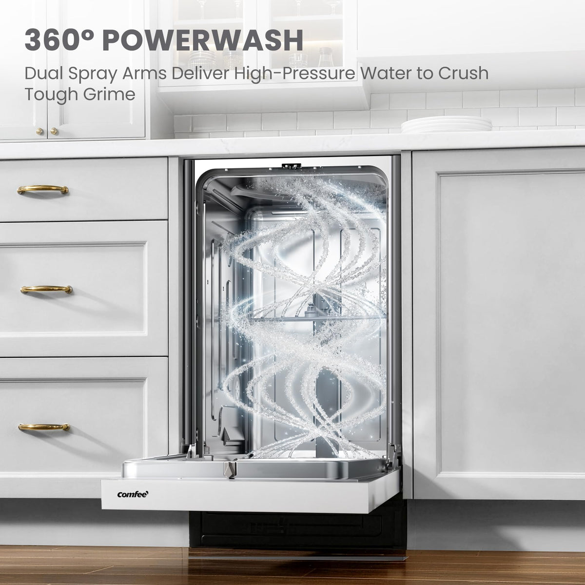 COMFEE' 18 Inch Built-in Dishwasher, Energy Star & NSF, Stainless Steel Tub