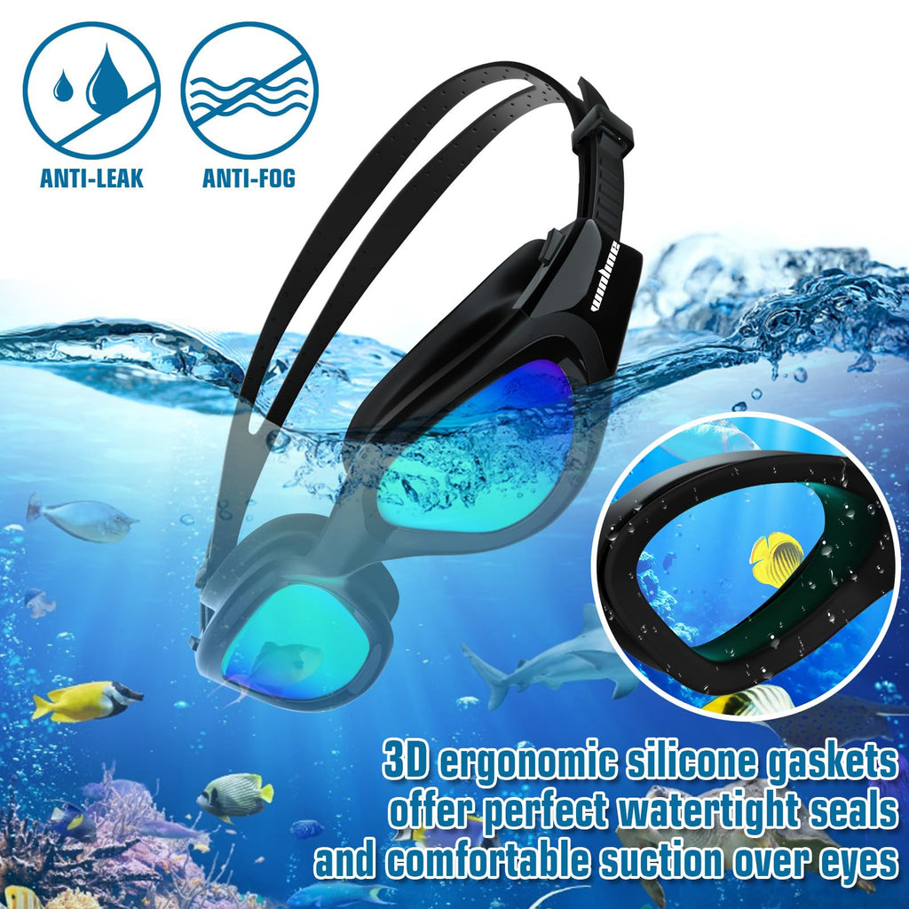 Winline Adult Swimming Goggles,Open Water Goggles Swimming Anti Fog UV Protection No Leakage Clear Vision Easy to Adjust for Adults Men Women Teenagers