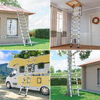 Telescopic Ladder, 3.2M Stainless Steel Loft Ladder, Ladders Extendable