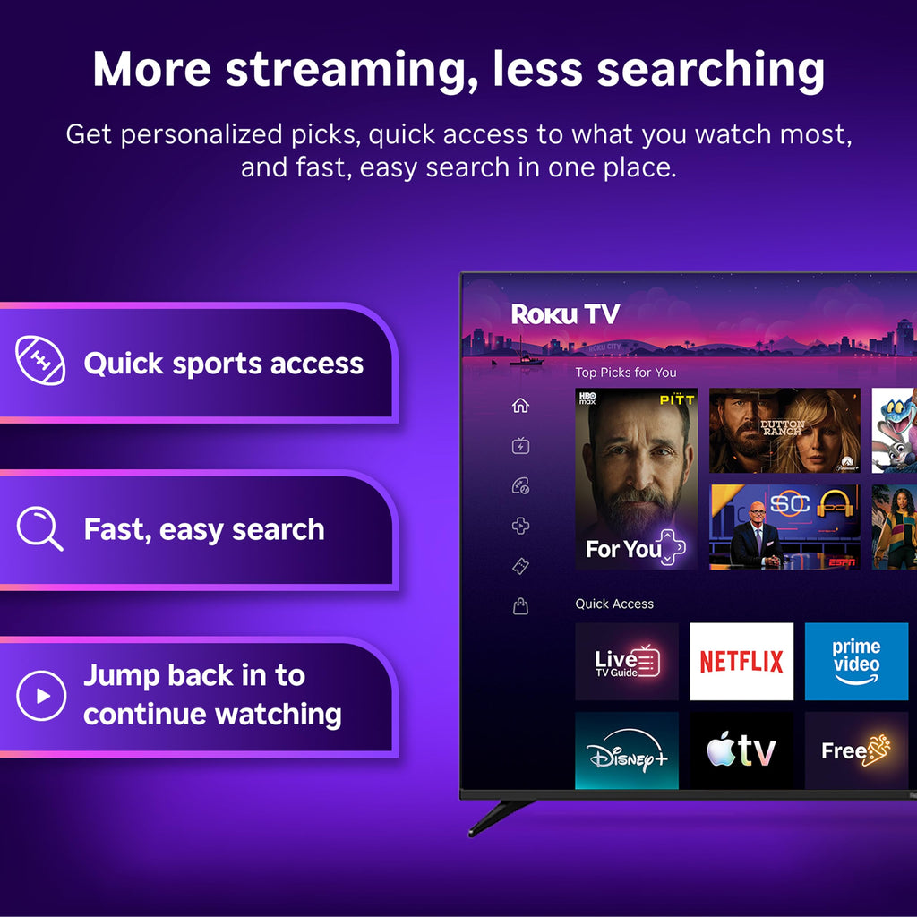 Roku 85-Inch Select Series Smart TV 2026-4K QLED TV - Roku TV
