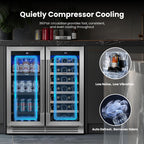 Yeego Beverage Refrigerator - 24 inch 180 Cans Beer Cooler with Glass Door