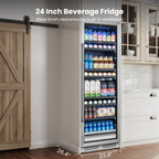 Yeego Beverage Refrigerator - 24 inch 180 Cans Beer Cooler with Glass Door
