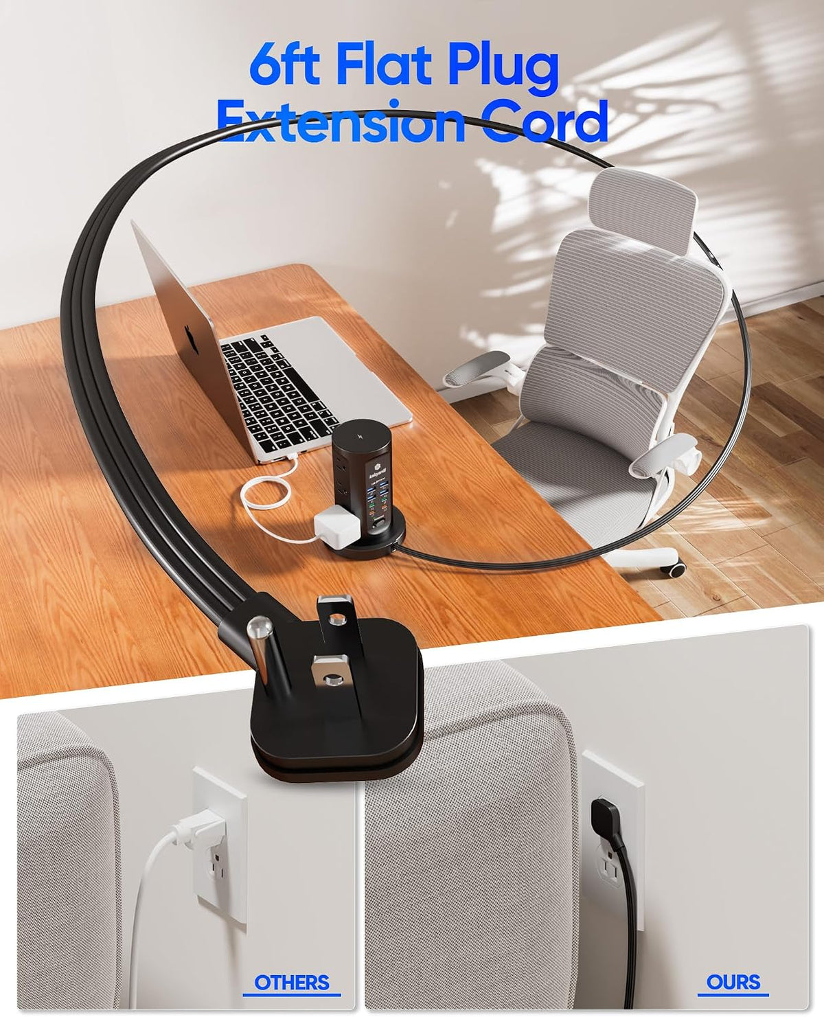 Power Strip Tower, kakyanill PD 65W Charging Station 9 AC Outlets 8 USB