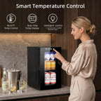 Antarctic Star Beverage Refrigerator Cooler 68 Can, Mini Fridge with Glass Door for Beer Drinks Wine,Freestanding Small Fridge with Electronic Temperature Control for Home and Bar,1.7 cu.ft