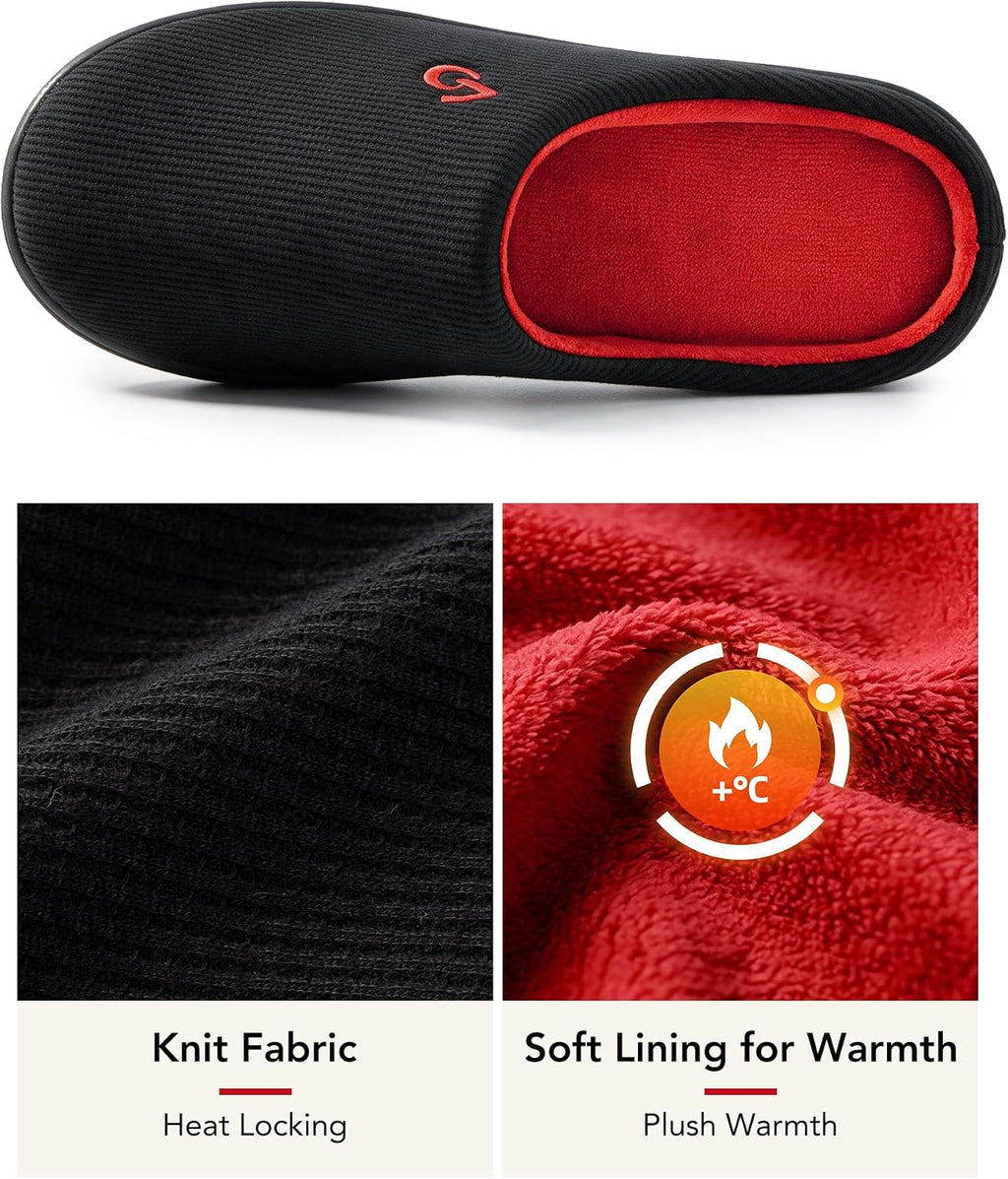 VeraCosy Men's Two-Tone Memory Foam Slippers