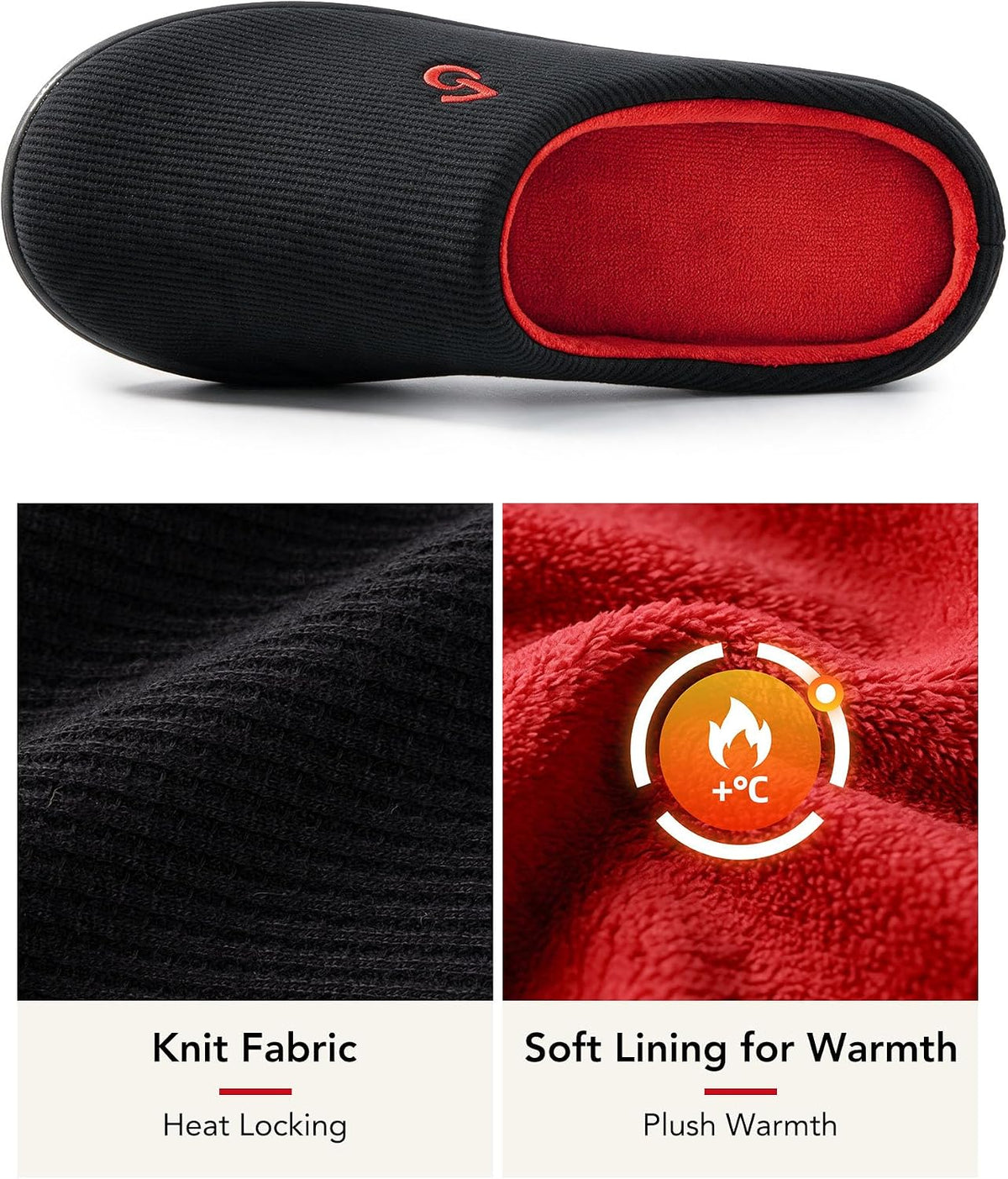 VeraCosy Men's Two-Tone Memory Foam Slippers