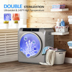 ROVSUN 25LBS Full-Automatic Washing Machine and 3.5CuFt Portable Clothes Dryer Set, Compact Laundry Washer and Dryer Combo Set with Stainless Steel Inner Tub, for Apartment, Dorms, Home