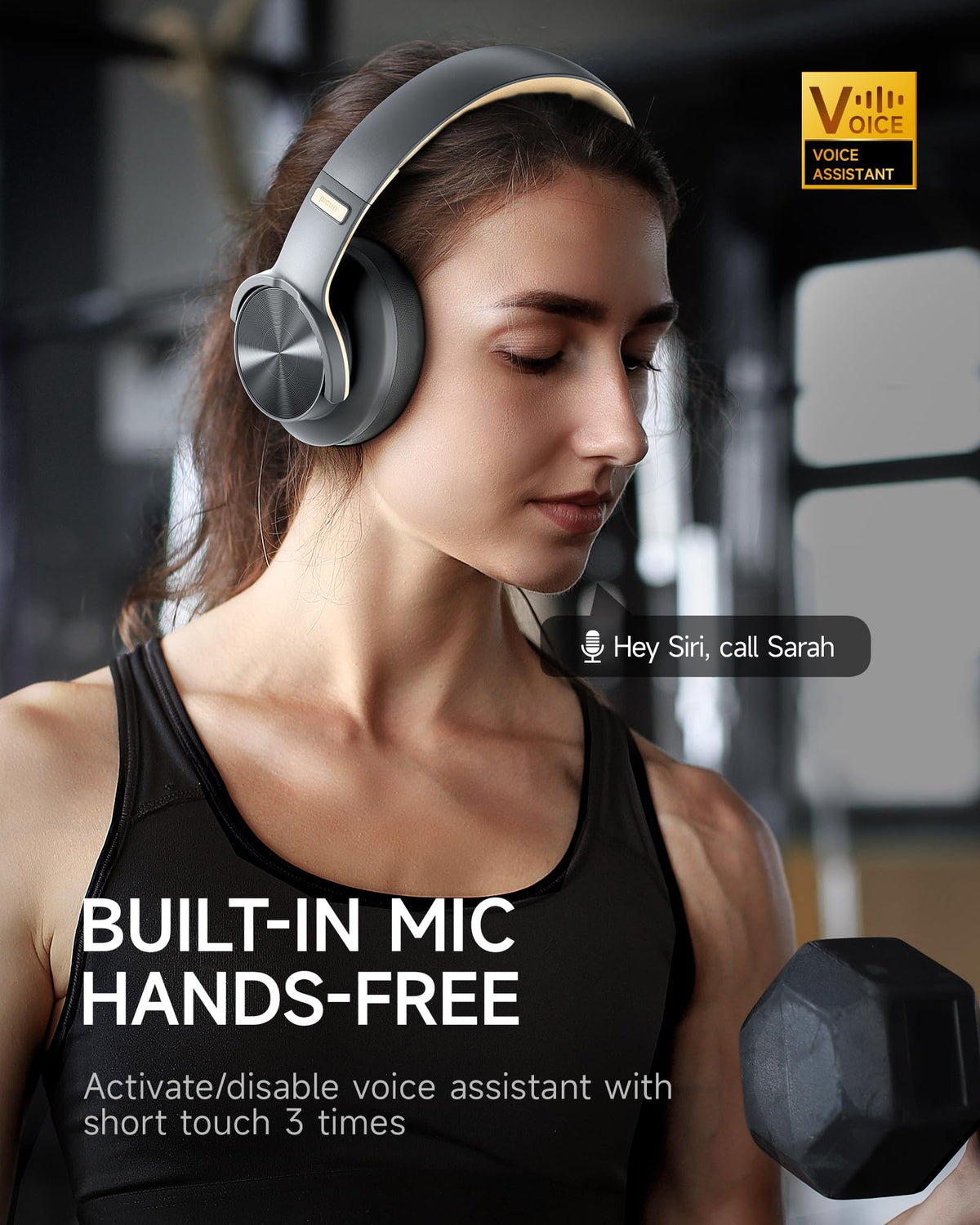 Picun B8 Wireless Bluetooth Headphones, 120H Playtime, 3EQ Modes, Black