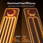 VonHaus Oil Filled Radiator 11 Fins – 2500W, 3 Heat Settings, 24 Hour Timer