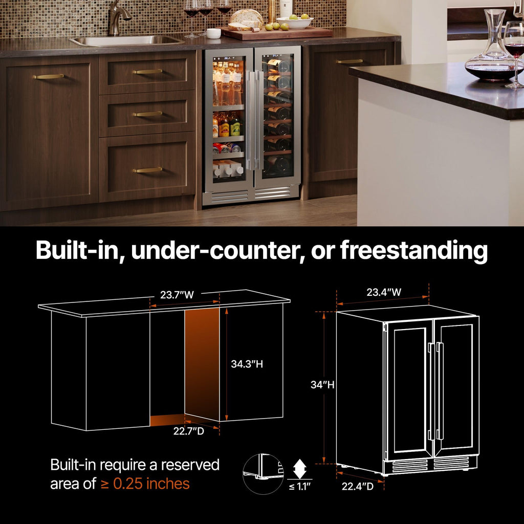 Ca'Lefort 48 Inch Wine & Beverage Refrigerator, 200 Can and 46 Bottle