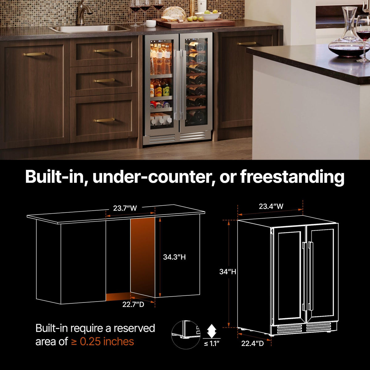 Ca'Lefort 48 Inch Wine & Beverage Refrigerator, 200 Can and 46 Bottle