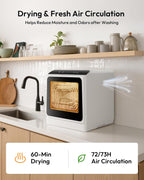 EUHOMY Countertop Dishwasher Portable, 6 Programs with 40 dB, No Hookup