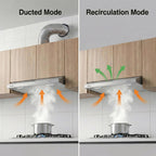 CIARRA Range Hood 30 Inch Under Cabinet Ductless Stainless Steel