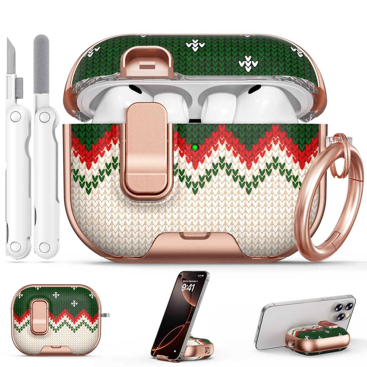 for AirPods Pro 2nd/1st Case (2023-2019)-Purple Bell Flower