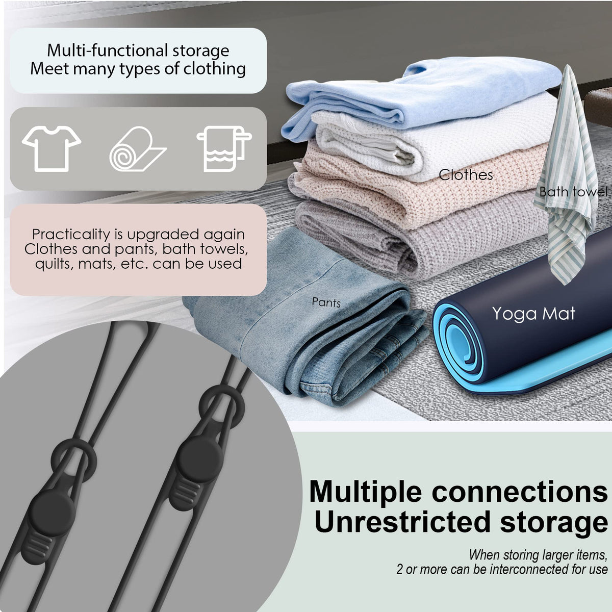 24Pcs Silicone Cable Ties, Cord Organizer Cable Management-Multi