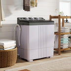 Giantex Portable Washing Machine, 20lbs Capacity, 12lbs Washer and 8lbs Spinner, Compact for Apartment RV, Gray & White, GX20313-PE