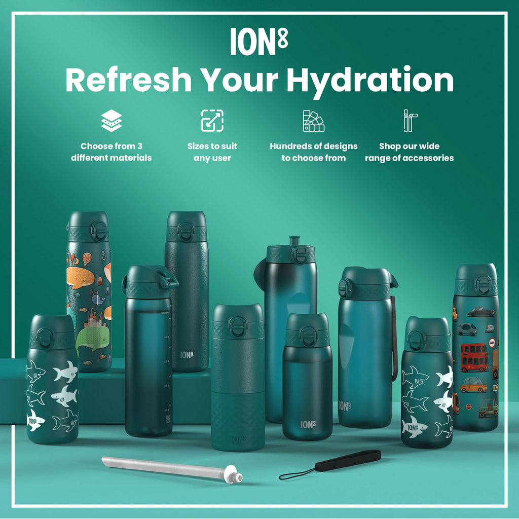 ION8 Leak Proof Water Bottle, 500ml (18oz), Fighter Jets