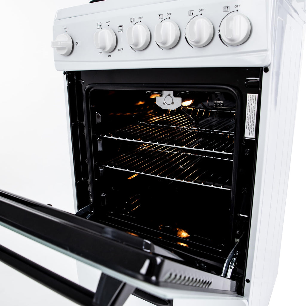 Avanti Compact Gas Range Oven, 4 Sealed Burners, 20-Inch, Stainless Steel