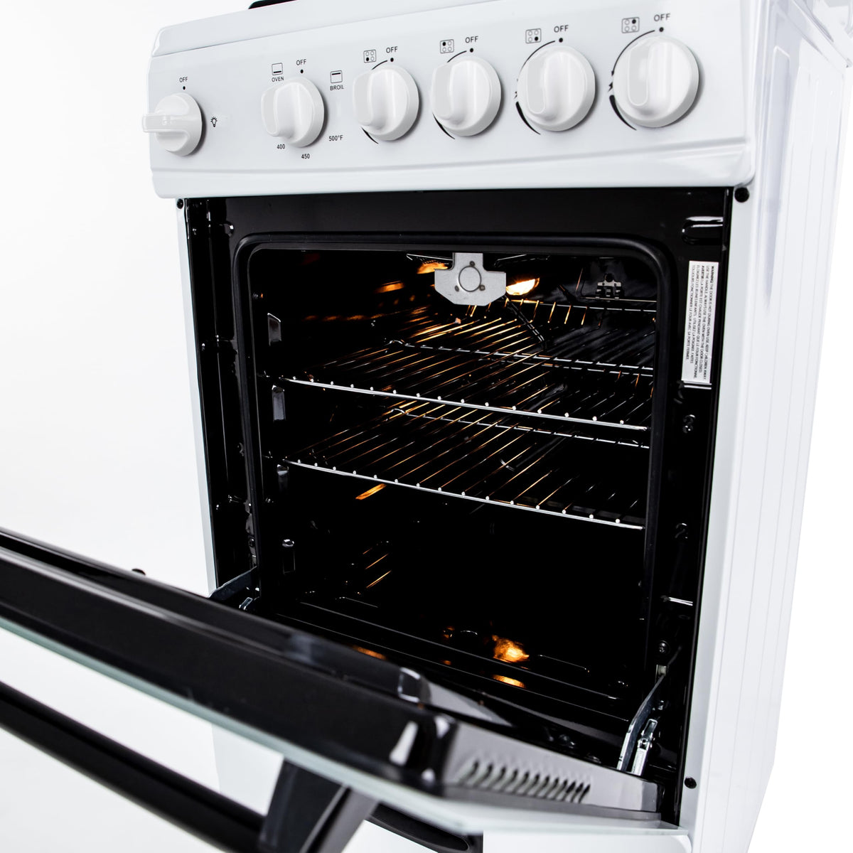 Avanti Compact Gas Range Oven, 4 Sealed Burners, 20-Inch, Stainless Steel