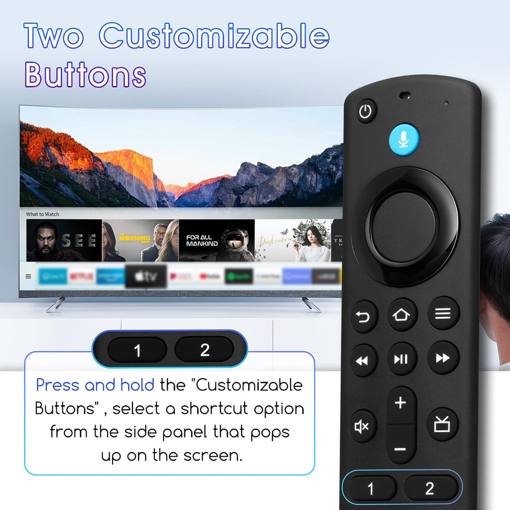 Replacement Fire Stick Remote for All Fire Series, TV FireStick (HD, 4K, 4K Max, Lite), TV Cube, for Fire-TV-Insignia/Pioneer/Smart TVs with Voice