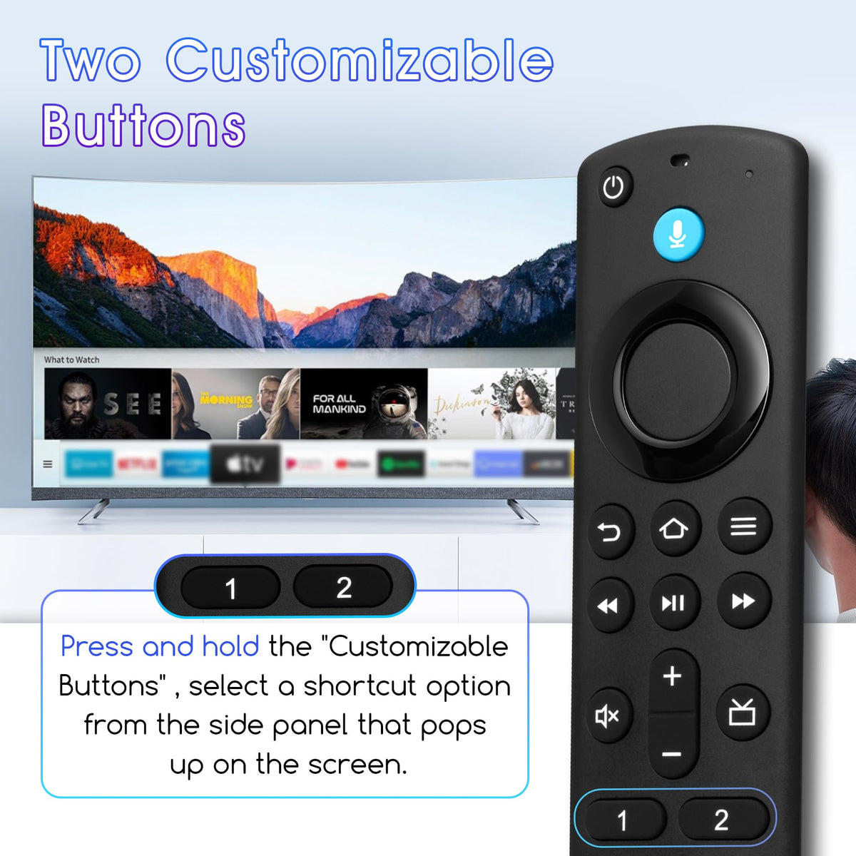 Replacement Fire Stick Remote for All Fire Series, TV FireStick (HD, 4K, 4K Max, Lite), TV Cube, for Fire-TV-Insignia/Pioneer/Smart TVs with Voice