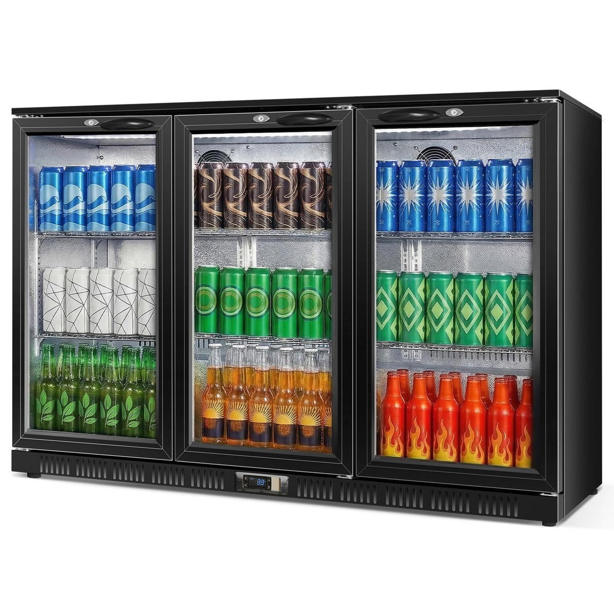 Commercial Cake Display Refrigerator, 78L Countertop Glass Cooler with LED Light, 32-53.6°F Digital Thermostat, Frost-Free Pastry Showcase for 11" Cake, Tempered Glass & Rear Door for Bakery/Cafe/Home