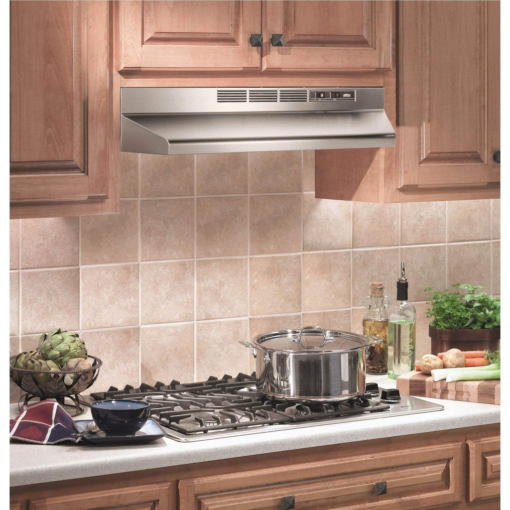 Broan-NuTone 413604 Non-Ducted Ductless Range Hood Insert with Light, Exhaust Fan for Under Cabinet, 36-Inch, Stainless Steel