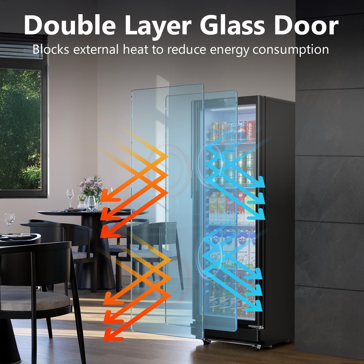 6 Cu.Ft Commercial Beverage Fridge with Glass Door