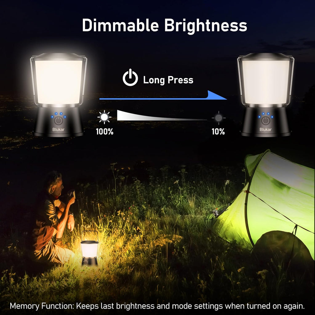 Blukar Camping Lights Rechargeable, 2000L Camping Lantern Lamp Essentials