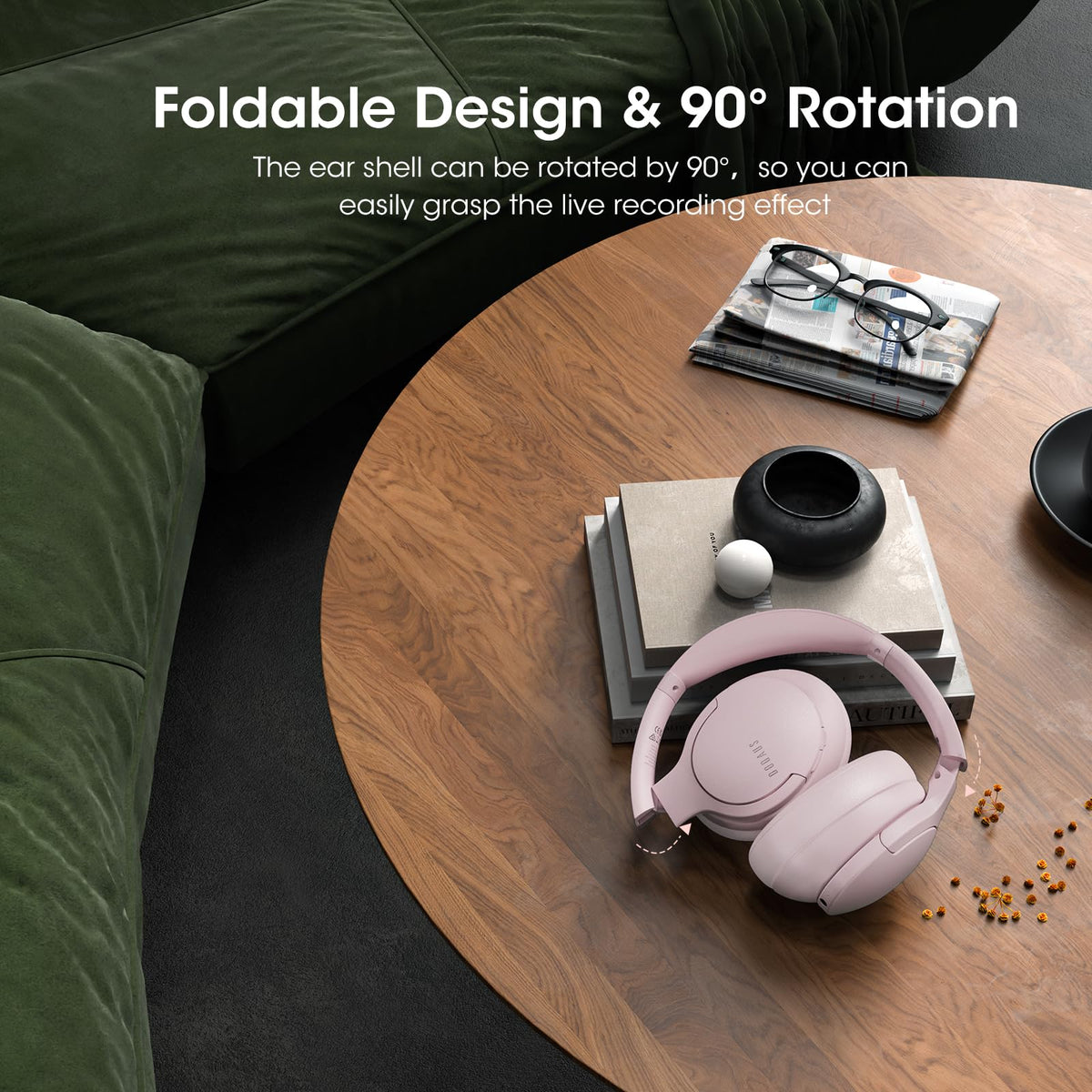 DOQAUS Bluetooth Headphones Over Ear, Headphones Wireless with 90H Playtime