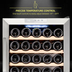 SCHMÉCKÉ 12 Bottle Compressor Wine Cooler Refrigerator w/Lock - Large Freestanding Wine Cellar For Red, White, Champagne or Sparkling Wine - 41f-64f Digital Temperature Control Fridge Stainless Steel