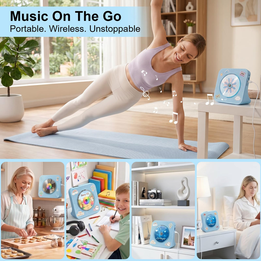Gueray CD Player Portable Bluetooth Desktop CD Players for Home