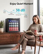 EUHOMY 24 Can Mini Fridge, 18L Beverage Refrigerator with Quiet Compressor