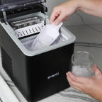 Avanti Ice Maker Mighty Ice Countertop Design Makes 26 Pounds of Bullet-Shaped Ice Cubes in 24 Hours, Digital Touch Controls and Self Cleaning Function, Includes Scoop, Black
