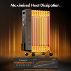 VonHaus Oil Filled Radiator 11 Fins – 2500W, 3 Heat Settings, 24 Hour Timer