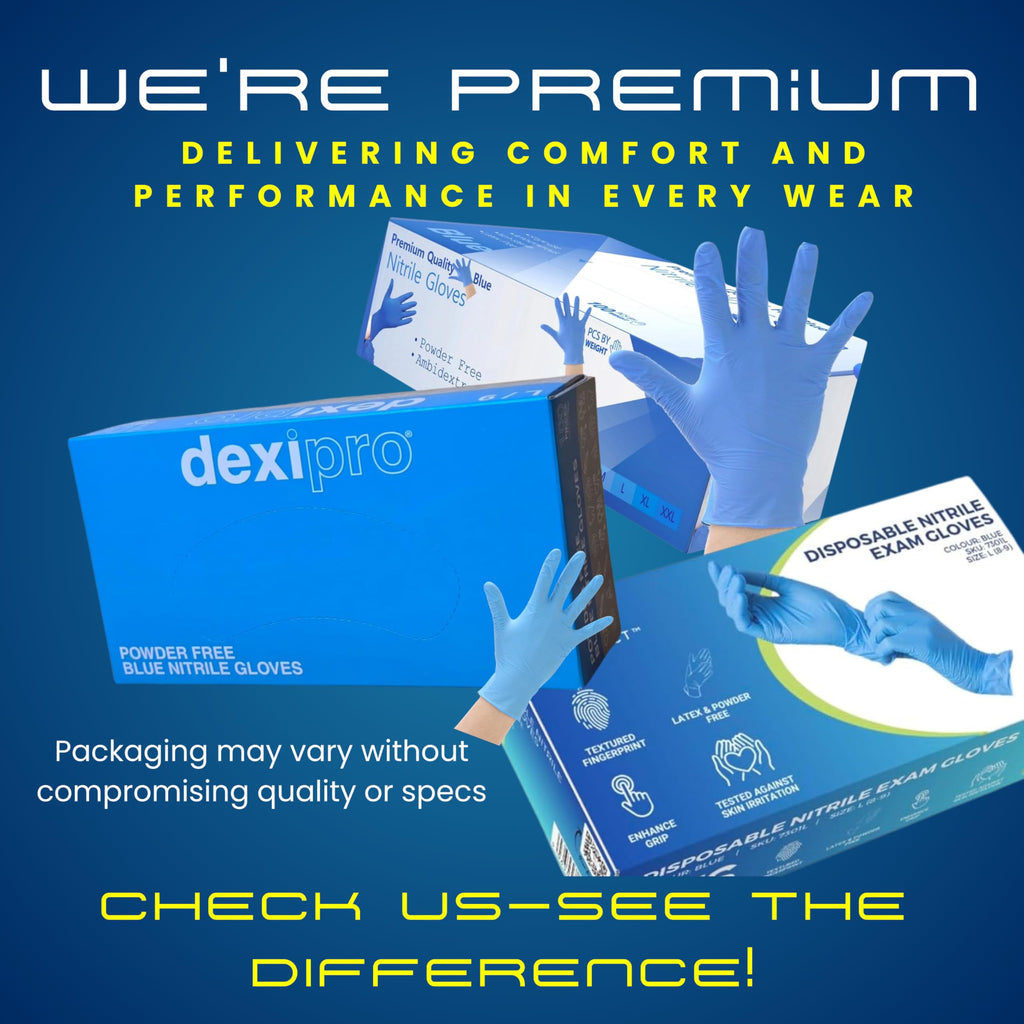 200 Disposable Nitrile Gloves Medium Blue – Medical Examination Powder-Free Latex-Free Strong Durable Tear-Resistant for Healthcare, Dental, Food, Cleaning, Automotive & Industrial Use (Medium)