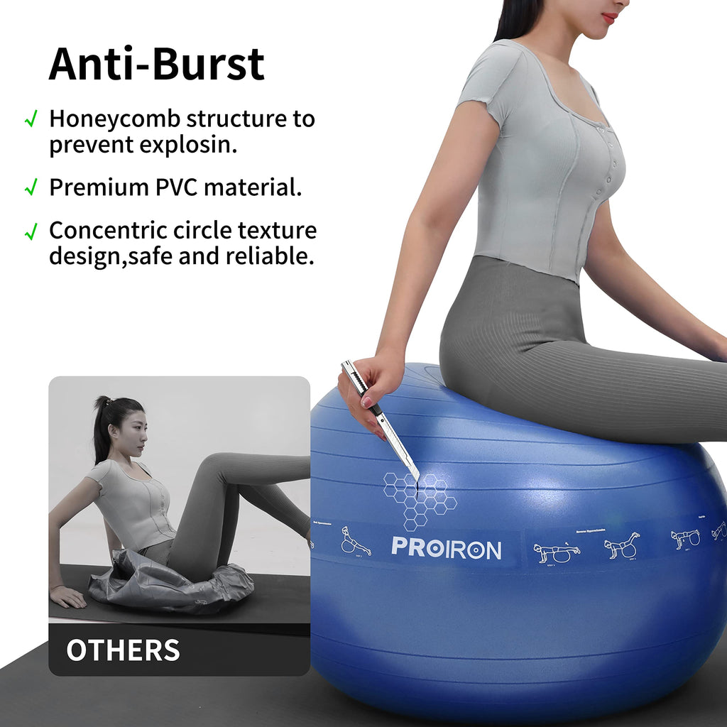 PROIRON Extra Thick Exercise Pregnancy Ball 55cm 65cm 75cm
