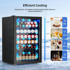 Antarctic Star Beverage Refrigerator Cooler 68 Can, Mini Fridge with Glass Door for Beer Drinks Wine,Freestanding Small Fridge with Electronic Temperature Control for Home and Bar,1.7 cu.ft